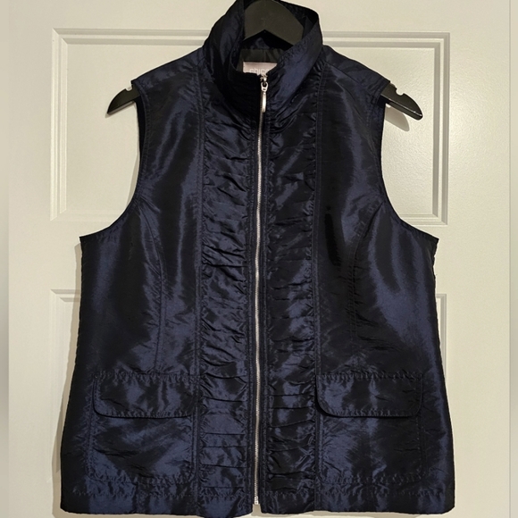 Chico's Women's Blue Full Zip Vest sz 1 (Medium) - Picture 3 of 6
